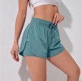 thumbnail image 6 of KPOPLK Women's 2 in 1 Butterfly Running Shorts High-Split Athletic Short High Waisted 3" Liner Workout Gym Short with Pockets Size S,Green, 6 of 7