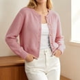 thumbnail image 5 of ATOYSOY Women Sweater Crew Neck Knitted Cardigan Elegant Long Sleeve Fashion Casual Sweater Top For Daily Wear, 5 of 7