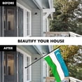 thumbnail image 3 of G128 Combo Pack: 6 Ft Tangle Free Spinning Flagpole (Black) & Uzbekistan Flag 3x5 Ft Printed 150D Polyester, Brass Grommets (Flag Included) Aluminum Flag Pole, 3 of 9