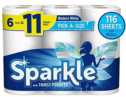 Sparkle Pick-A-Size Paper Towel 6 Double Rolls for sale online 