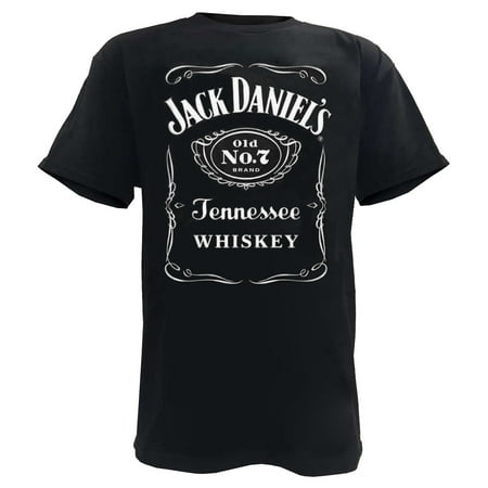 Jack Daniels Men's Front Black Label Short Sleeve T-Shirt - Black