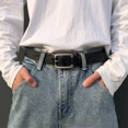 thumbnail image 1 of Cinturón de hombre estilo moderno cinturón de pantalón sencillo estilo callejero cinturón de pantalón de hombre personalizado, opciones de longitud versátiles, 1 of 4