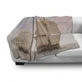 thumbnail image 3 of Ocean Soft Flannel Fleece Throw Blanket, Sailboat Gaff Top Sail Tall Wooden Sailing Ships Waves Print Photo, Cozy Plush for Indoor and Outdoor Use, 60" x 80", Cream and Blue Grey, by Ambesonne, 3 of 6