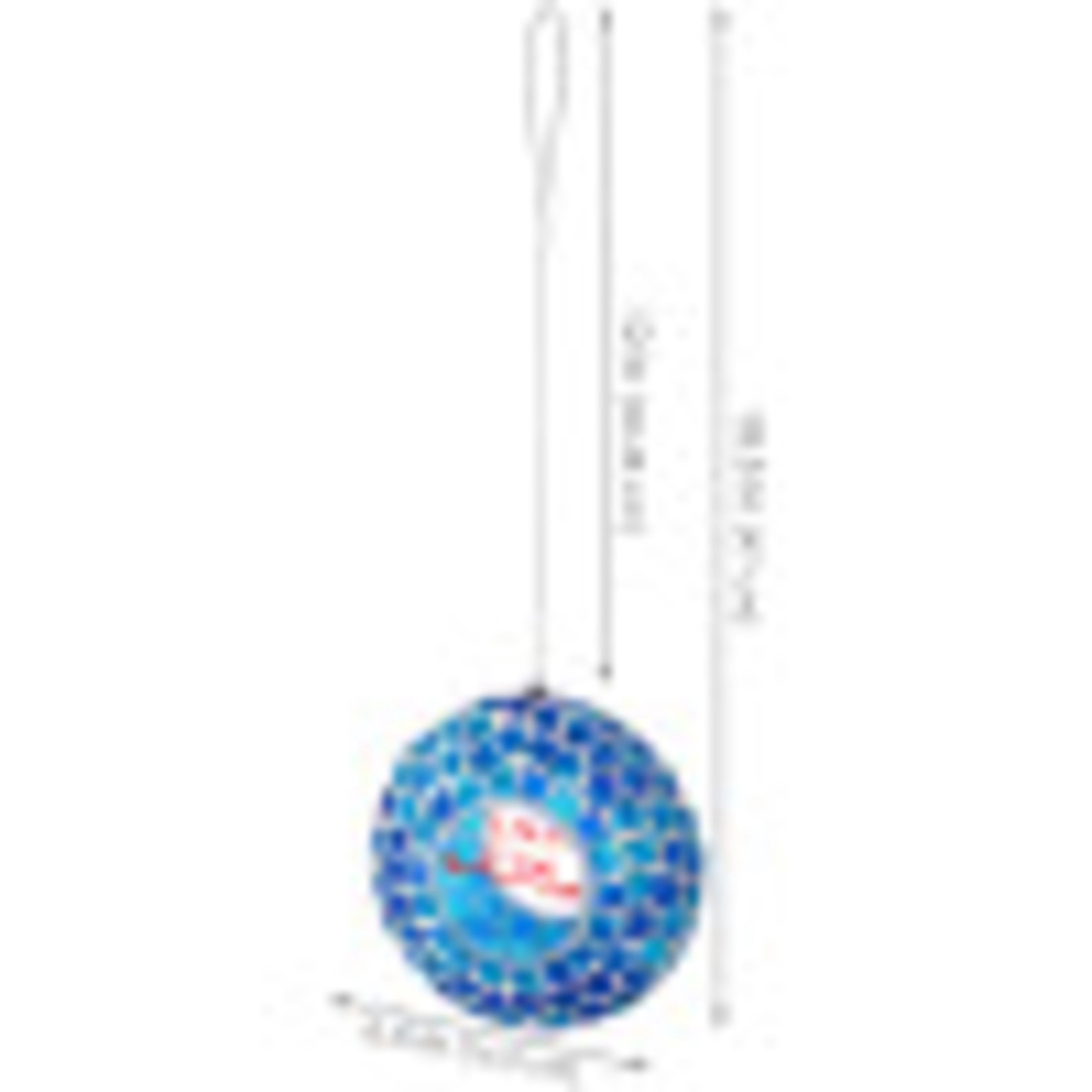Sunnydaze Mosaic Glass Fly-Through Hanging Bird Feeder, 1-Cup Capacity, Blue