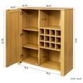 thumbnail image 2 of Sideboard Cabinet, Accent Storage Cabinet with Adjustable Shelves, Wine Rack for Home, Kitchen, Dining Room - SMT-WR034OAK, 2 of 5