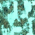 thumbnail image 1 of Ahgly Company Indoor Square Abstract Turquoise Blue Modern Area Rugs, 5' Square, 1 of 4