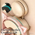 thumbnail image 6 of No-Drill Headphone Holder Hook | Wall Mount Earphone Rack | Entryway Bag & Hat Storage | Gray or White Plastic | Space Saving Rotary Suction Cup Organizer, 6 of 6