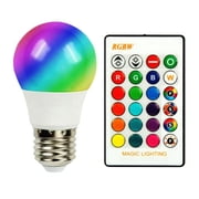 4 Pack E27 RGB LED Bulbs Light 16 Color Change Lighting Decor Light Lamp with IR Remote Control