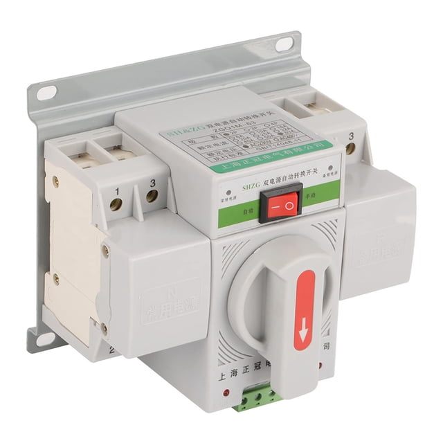 Mini interruptor de transferencia automática de doble potencia 2P 63A 220V interruptor de palanca interruptor de cambio automático de doble potencia disyuntor operación silenciosa