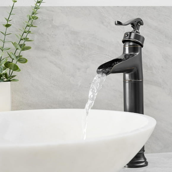 SimplyCopper 13" Single Handle Single Hole Copper Vessel Sink Faucet in Oil Rubbed Bronze