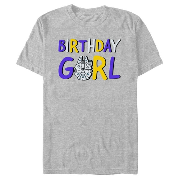 Men's Star Wars Millennium Falcon Birthday Girl Graphic T-Shirt
