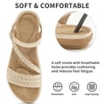 thumbnail image 4 of Ecetana Women's Flat Sandals Woven Open Toe Casual Summer Sandals for Beach Walking Daily Outdoor, 4 of 7