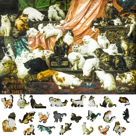 Wooden Jigsaw Puzzles for Adults with Uniquely Shaped Pieces - made in USA by FoxSmartBox - 350 Pieces - My Wife's Lovers