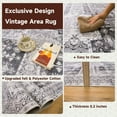 thumbnail image 3 of Socofuz Vintage Print Area Rug, Washable, Suitable for Bedroom, Living Room, Dining Room, 5' x 7' Gray, 3 of 6