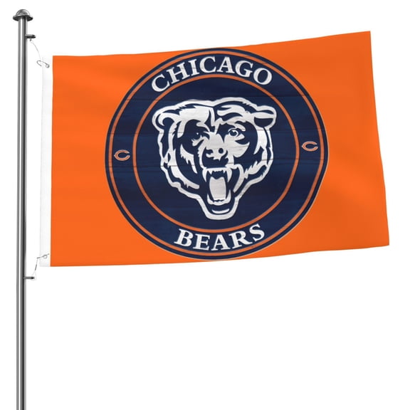 Chicago Football Team 2x3 FT Double-Sided Flag (Pole Not Included), Quick-Drying for Lawn, Balcony & Party Decor