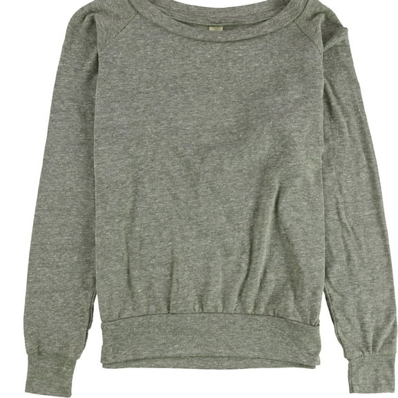 Alternative Womens Heathered Boat Neck Basic T-Shirt, Grey, X-Small