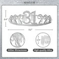 thumbnail image 6 of 31st Birthday Sash and Tiara for Women - Fabulous Glitter Sash + Waves Rhinestone Silver Premium Metal Tiara for Her, 31st Birthday Gifts for 31 Party, 6 of 13