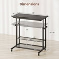 thumbnail image 3 of Costway Bureau Debout Mobile avec Plateau Inclinable Étagères de Rangement Roues pour Salon Gris, 3 of 10