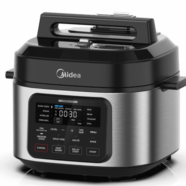 Midea Stainless Steel Electric 6 Qt Pressure Cooker, 13-in-1 Widebody, MPC6018AASS, New
