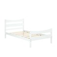 thumbnail image 1 of Gymax Twin Size Platform Bed Frame Foundation w/Headboard &Wood Slat Support White, 1 of 8