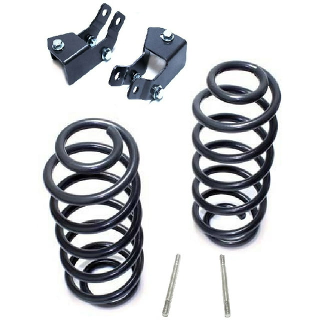 MaxTrac Coil Spring 201020 2 Inch Drop; Powder Coated; Grey; Set Of 2; With Shock Brackets