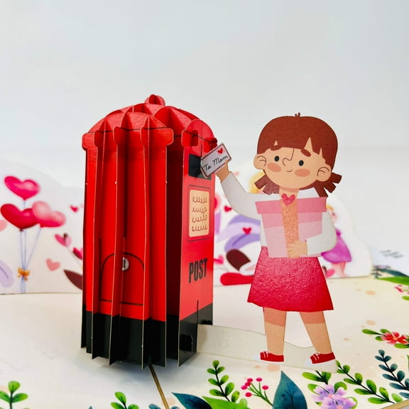 Little Love Note WOWPOP CARD - 3D Pop Up Card for Birthday, Travel Gift, Handmade Laser Cut Greeting Card, Greeting Card for all Occasions, Congratulations, Birthday, Thank you, Baby, Anniversary