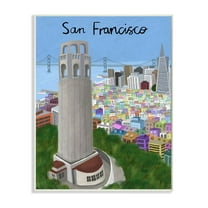 Stupell Industries San Francisco Landmark City Scene Colorful California Architecture Town & City Painting Unframed Art Print Wall Art, 13 x 19