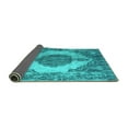 thumbnail image 2 of Ahgly Company Indoor Rectangle Abstract Turquoise Blue Contemporary Area Rugs, 2' x 5', 2 of 4