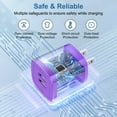 thumbnail image 2 of USB C Charger Fast Charging, 2.1A Dual Port Type C Charger Block with 2pcs Type C Cable 6FT, USB C Brick Cube Wall Charger Adapter Plug Charger Station Power Base Phone Charger Cords, Purple, 2 of 7
