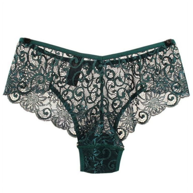 Floral Sexy Underwear for Women Lace Solid Color Panties Cute Crisscross  Bikini Panties Breathable Clear Briefs Soft, Green, Small : :  Clothing, Shoes & Accessories