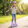 thumbnail image 2 of Gymax Kids Roller Skates 4 Sizes Adjustable Quad Skates w/Light-up Wheels for Ages 3-9 Purple, 2 of 9
