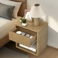 thumbnail image 7 of BCBYou Fluted Nightstand Set of 2, 22.7" Wide Bedside Table with Drawer and Storage, Mid Century Modern Wood End Table, Large Night Stand for Bedroom, Living Room, 7 of 7