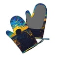 thumbnail image 5 of Hirioo Abstract Starry Sky for Silicone Oven Mitts for BBQ, Baking, Cooking, Set of 2, Heat Resistant 260℃, Non-Slip Kitchen Essentials, 5 of 6