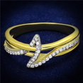 thumbnail image 1 of Alamode TS461-8 Women Gold & Rhodium 925 Sterling Silver Ring with AAA Grade CZ in Clear - Size 8, 1 of 1