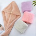 thumbnail image 4 of Double-layer thickened shower cap for women, absorbent and quick-drying, coral fleece hair drying towel, head wrap, 60*40 single layer, brown., 4 of 5