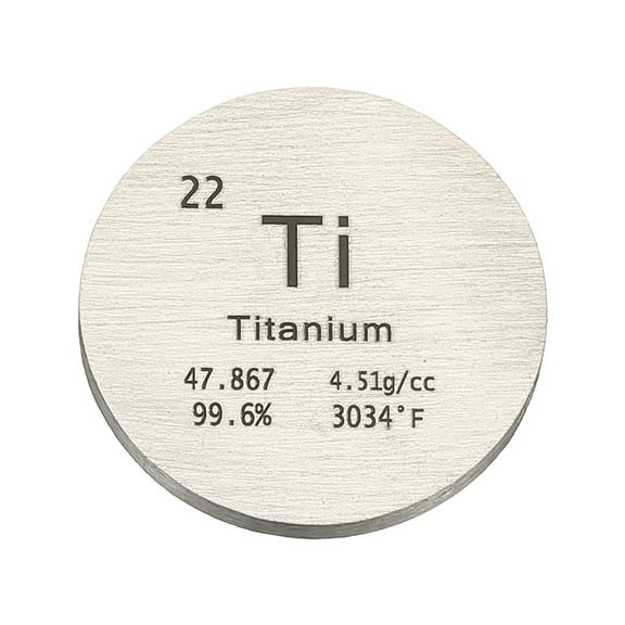 Uxcell Titanium Disc, 0.8 inch Ti Density Circle Sheets Plates High Density Element Cube Unique Metal Periodic Table for Collections Lab Experiment Chemistry Teacher Scientific