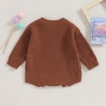 thumbnail image 7 of Okbabeha Baby Girl Chunky Sweater Knit Oversized Sweatshirt Romper Onesie Long Sleeve Crewneck Pullover Top for Newborn, 7 of 7