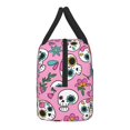thumbnail image 4 of YFYANG Portable Waterproof Insulated Lunch Bag, Pink Cute Skull Pattern Reusable Cooler Bag / Picnic Bag for Adults Teens, 4 of 9