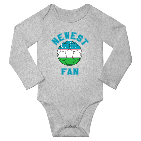 

Newest Uzbekistan Soccer Football Fan Baby Long Sleeve Rompers (Gray 12 Months)