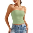 thumbnail image 3 of 2 Pack Tube Top Womens Tube Tops Strapless Crop Tops Basic Backless Sleeveless Bandeau Going Out Cute Summer Outfits Plus Size Tube Top L, 3 of 6