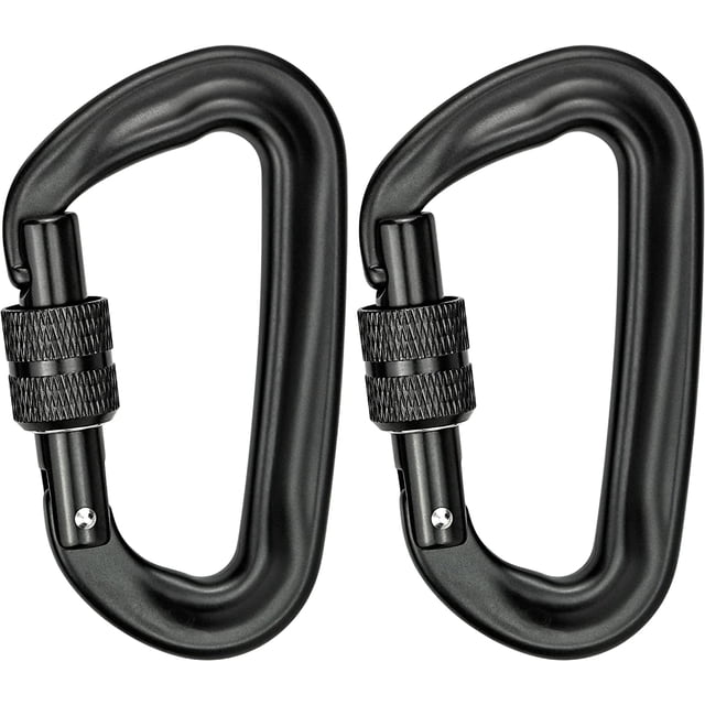 Mosquetón de escalada de 2 piezas, 12 kN (1200 kg), mosquetón de aluminio resistente