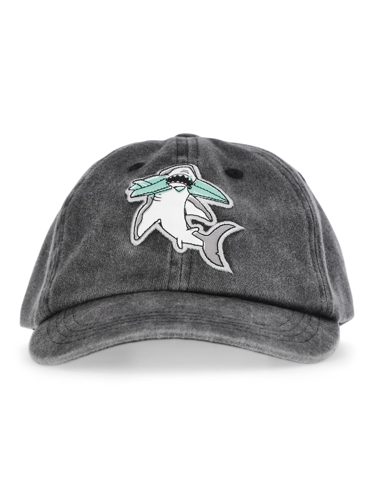 Wonder Nation Boys Shark Patch Hat, One Size Fits Most, Black