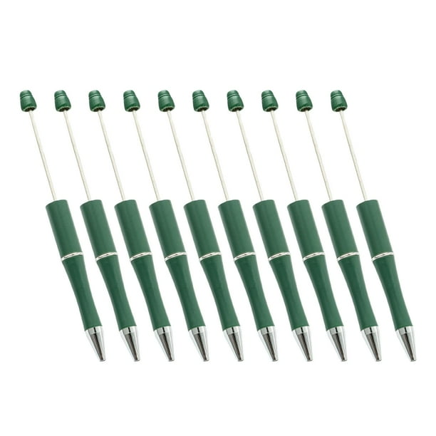 10x Kits de bolígrafos con cuentas DIY, recuerdo, lindo bolígrafo con cuentas para regalo escolar, examen, repuesto Verde