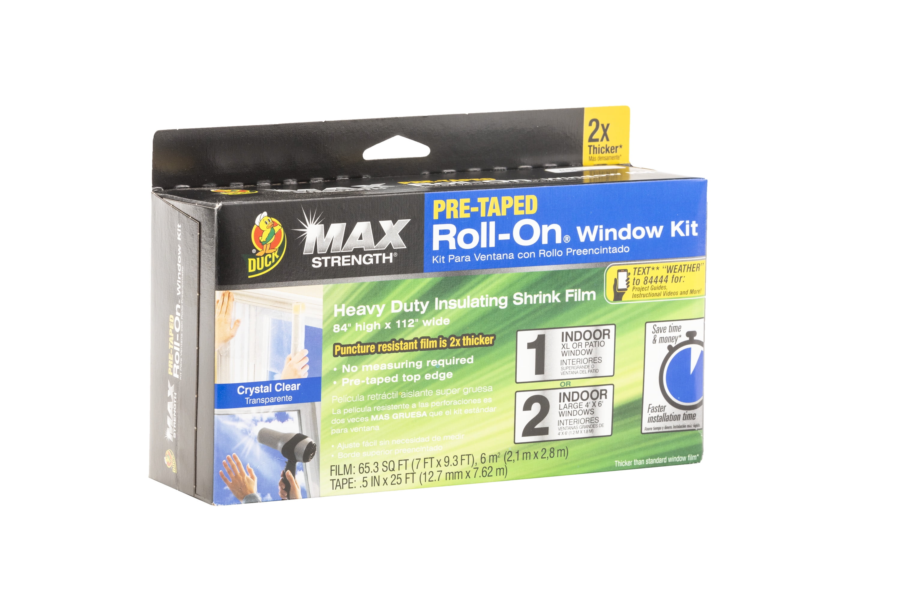 Duck MAX Indoor Heavy Duty XL Insulating Shrink Film for Patio or 2 Windows 7x10 