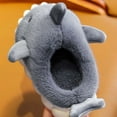 thumbnail image 5 of WhouRiu Toddler Boys Slippers Shark Cartoon Warm Thick Platform Scuff Slippers Child Thermal Soft Cozy House Shoes Gray Toddler10, 5 of 6