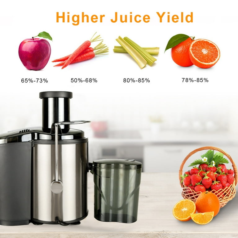 800W Juicer Machine, Stainless Steel Big Mouth Automatic Electric Juicer  Extractor No Pomace Fiber Residue Easy to Disassemble and Clean, Citrus