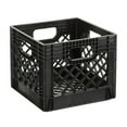 thumbnail image 2 of 16QT Black Plastic Milk Crates – Heavy-Duty Stackable Storage Bins, 5 Pack – Durable Square Containers for Home, Garage, or Office, 2 of 5