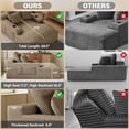 thumbnail image 6 of Rophefx 76" Oversized Chair Chaise Lounge Indoor, Corduroy Cloud Sofa Bed with Cup holder,Sleeper Reading Chair Boneless Couch for Living Room, Bedroom,Light Brown, 6 of 8