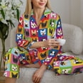 thumbnail image 6 of Uemuo Colorful Bulldog Pattern Womens Pajama Sets,PJ Set for Women,Pajamas for Women Logo,Long Sleeve Pajama Set for Women,Soft Long Sleeve Top With Pants-Large, 6 of 9