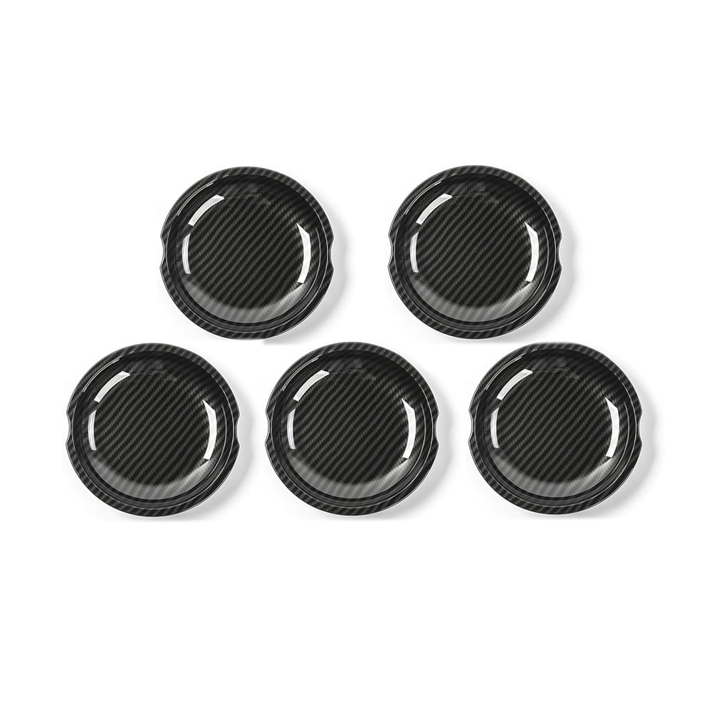 5PCS Carbon Fiber pattern ABS Car Exterior Side Tailgate Door Handle Bowl Panel Cover scratch-resistant Trim For Jeep Wrangler JK 2007-2017